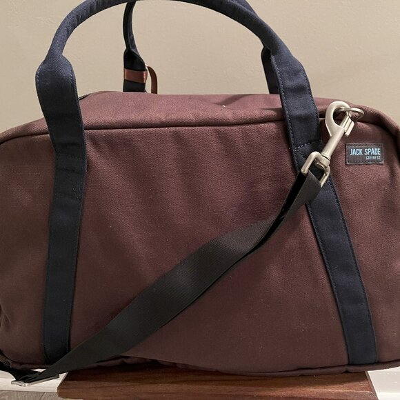 Jack Spade Green St Brown Canvas Duffle Bag. 20 in. - Picture 3 of 7